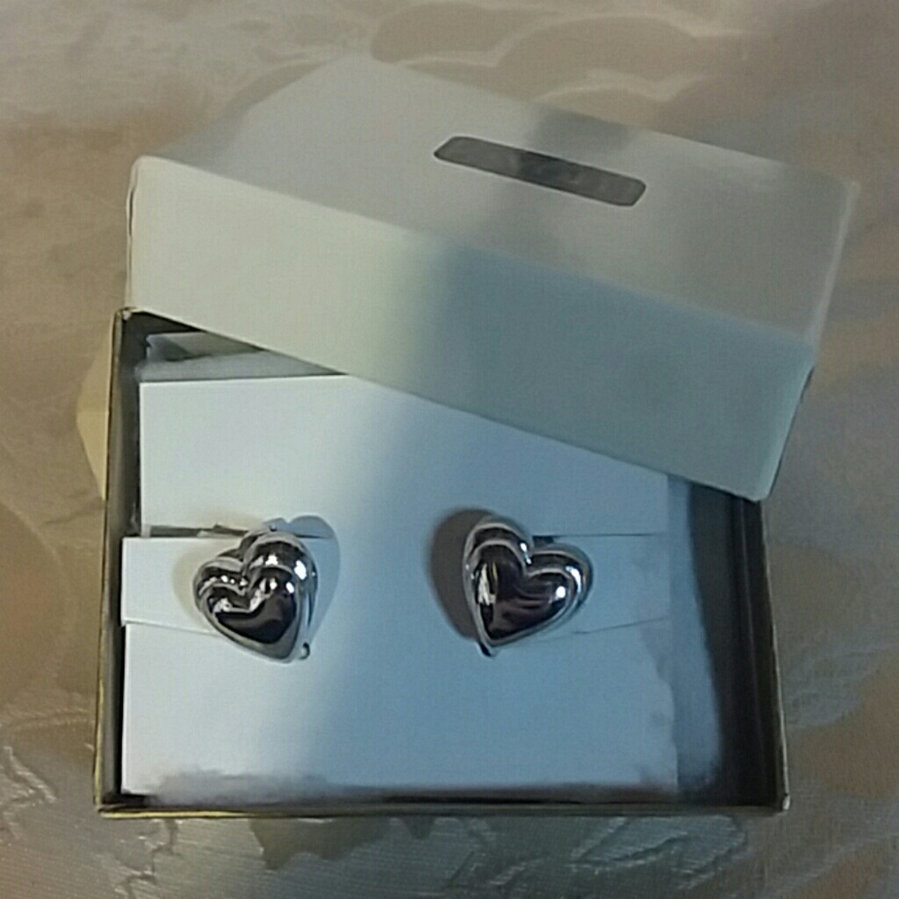 80's Puffed Heart Cilp Earrings
